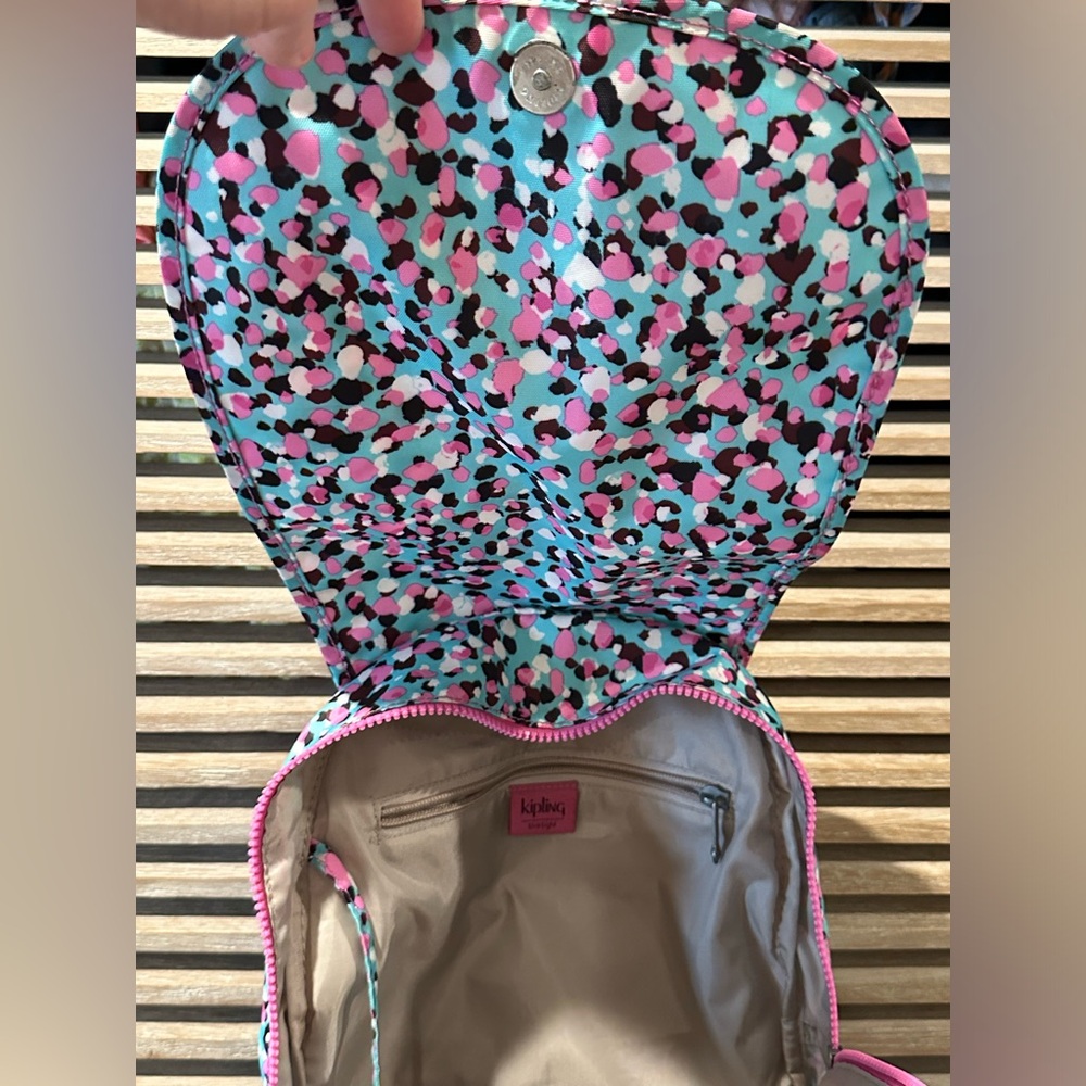 Kipling Multicolor Backpack With Pink Accents - image 4